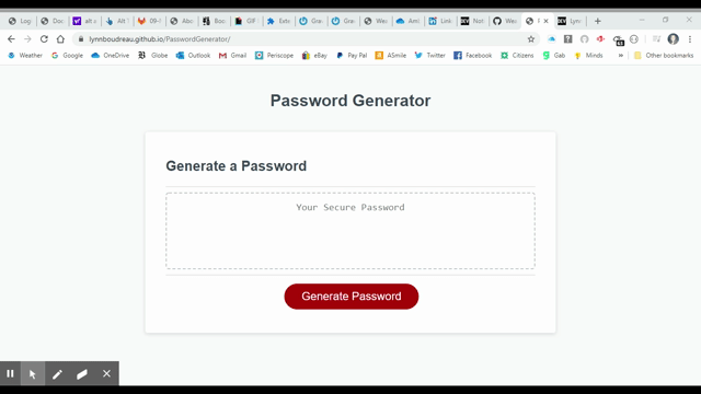Password Generator deployed